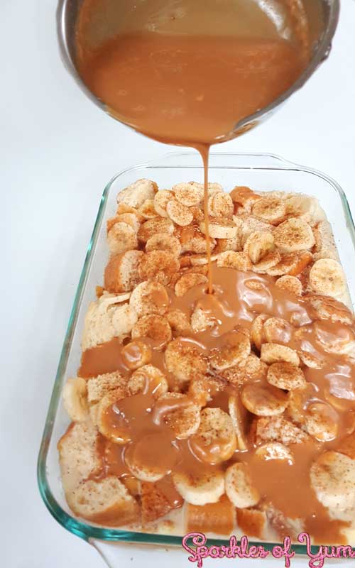 This Salted Caramel Banana Bread Pudding is as close to heaven on a fork as you can get! Bananas and bread drenched in salted caramel, all toasty warm straight out of the oven.