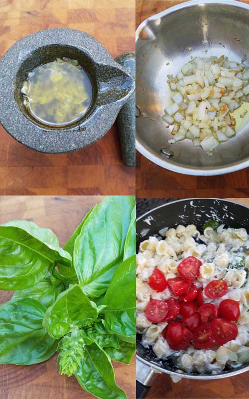 Fresh tomato and basil come together with a few other ingredients to make a simple Cheesy Italian Pasta Salad with a huge depth of flavor.
