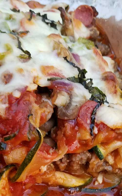 Zucchini. Pizza. Lasagna. 3 Things that go perfect together. This was so good we look forward to making it a regular at our house!