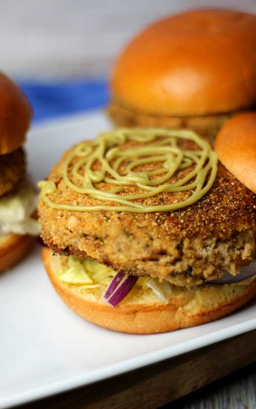 These Salmon Patties with Wasabi Aioli rock! They taste incredible. You can make them in less than 20 minutes. And they’re healthy!