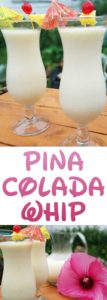 Recipe for Pina Colada Whip - Beat the heat with this frozen tropical cocktail. Coconut, pineapple, and rum create a tasty drink that is great all summer long.