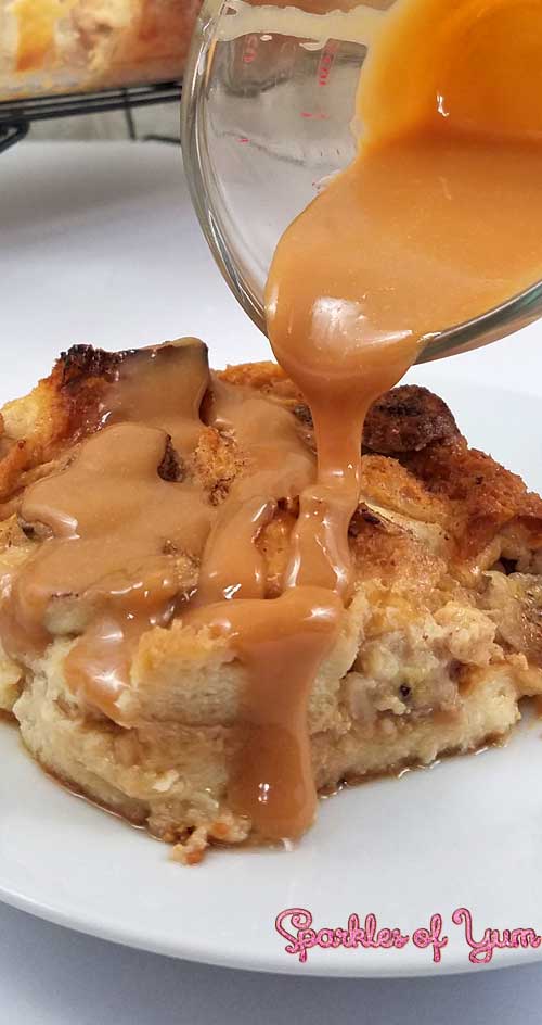 This Salted Caramel Banana Bread Pudding is as close to heaven on a fork as you can get! Bananas and bread drenched in salted caramel, all toasty warm straight out of the oven.