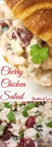This Cherry Chicken Salad is delicious, easy to make, and perfect for those days when it is just too hot or busy to be bothered with using the stove.