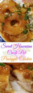 Talk about yum! This Sweet Hawaiian Crock Pot Pineapple Chicken hits all the taste buds just right. Sweet, tangy, juicy! Perfect for a hot summer day.