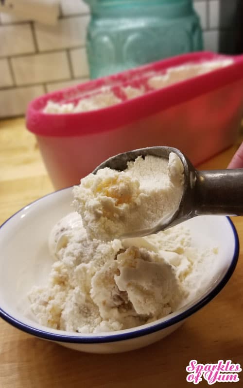 Honey Vanilla Peach Cobbler Ice Cream, where have you been my whole life? Don't make this alone...you will eat all of it yourself!