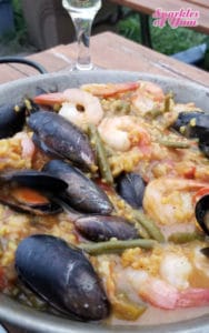 This Skillet Grilled Seafood Paella is making my mouth water again just thinking about how decadent and delicious it is! Rice and vegetables prepared in a bath of chicken stock, wine, and super-aromatic seasonings.