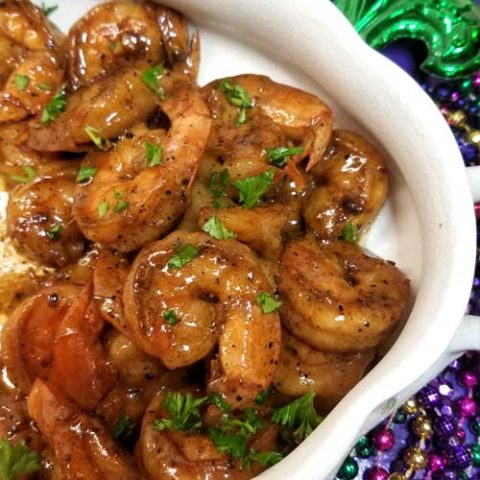 Indulge away with this buttery, creamy, spicy New Orleans Barbeque Shrimp, that has nothing to do with a grill by the way.