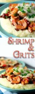 Yummmmalicious! Absolutely rich and delicious, this Shrimp and Grits recipe is right up there with many of the great restaurants in the Lowcountry! #shrimpandgrits #comfortfood #shellfish #southerncooking