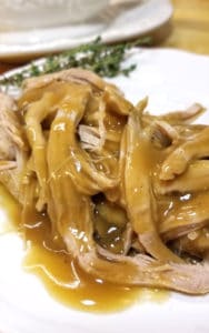 Trisha Yearwood’s Crock Pot Pork Tenderloin is great with mashed potatoes, on a sandwich, and just deelish for finger pickin’! Spoon tender and SO tasty! But what set this recipe above the others was the gravy!!!  It is over the moon good! This recipe is a definite keeper.