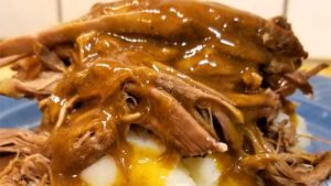 An easy peasy gravy makes a silky, scrumptious, and divine addition to this fork tender Mississippi Pot Roast recipe that broke the internet. Hits it out of the park every time! A few squeezes with the tongs, and this roast literally falls apart.