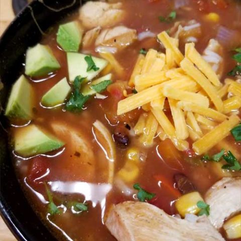 Yum! This Skinny Chicken Fajita Soup is so good I could make a habit of making this weekly. There is so much flavor you won't believe that it's so good for you!