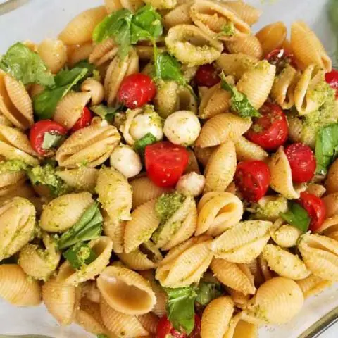 Pesto Caprese Pasta Salad