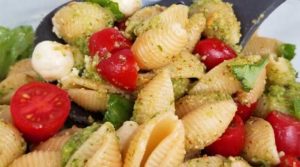 Perfect for potlucks, holidays, or when you just need to make a lot to feed a crowd. My new go to pasta salad is this Pesto Caprese Pasta Salad, loaded with fresh from the garden flavors! I just love the idea of a healthier, lighter pasta salad.