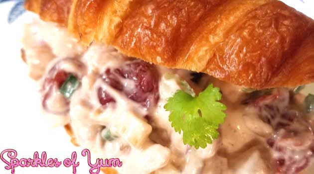 This Cherry Chicken Salad recipe is delicious, easy to make, and perfect for those days when it is just too hot or busy to be bothered with using the stove.