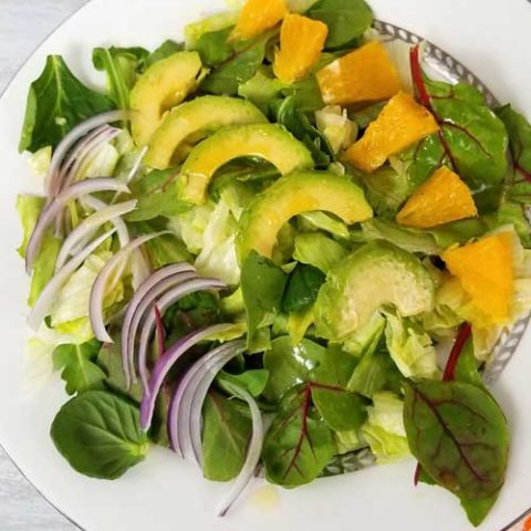 Cuban Avocado Citrus Salad with Honey Lemon Dressing