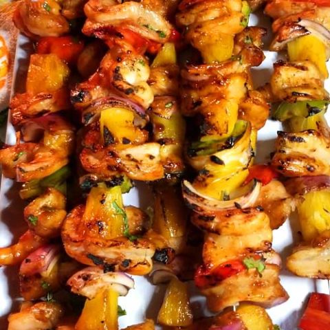 Marinated sweet and tangy Hawaiian Shrimp Kabobs infused with awesome tropical flavors. These make for a wonderfully delicious summer dining experience.