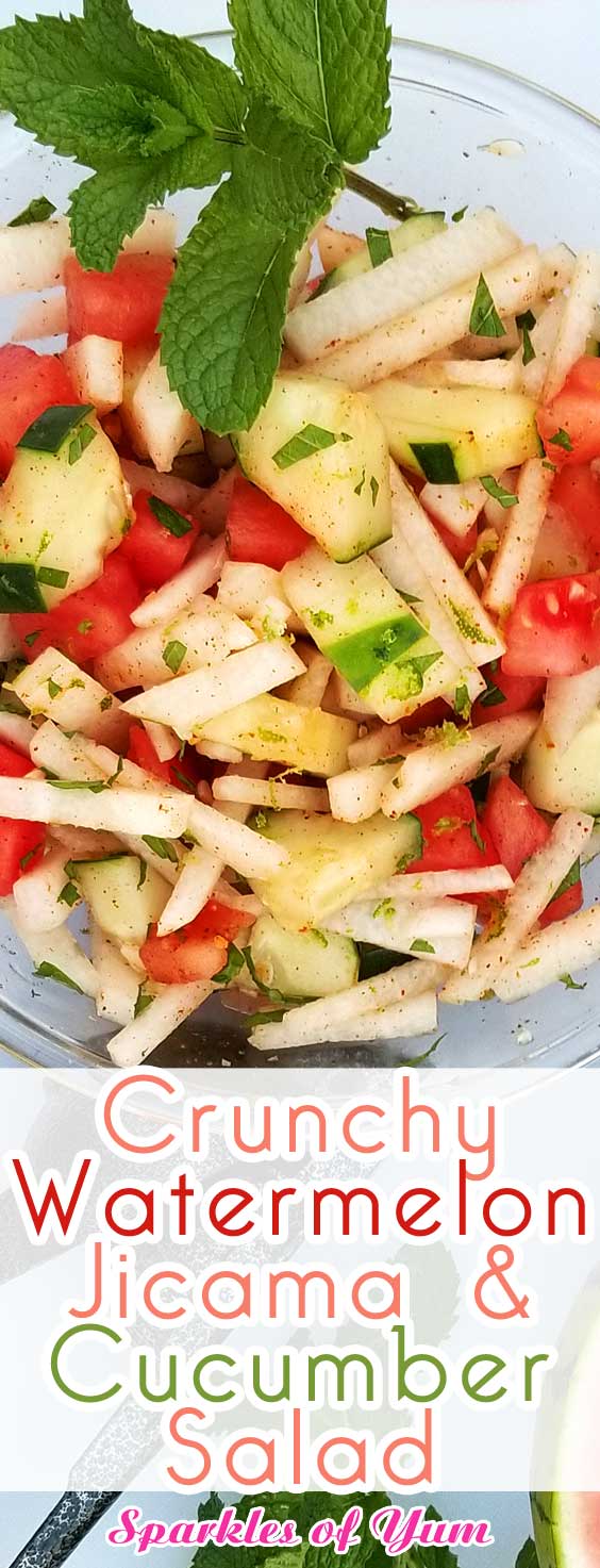 Crunchy Watermelon Jicama & Cucumber Salad