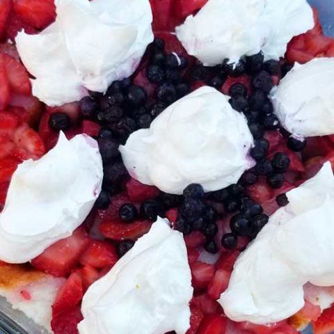 Red White and Blue Berry Trifle
