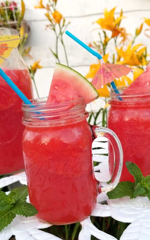 I'm pretty sure we'll be making a lot more of these frosty Watermelon Breeze Frosés this summer, it's the most refreshing icy cold drink for a hot summer day.