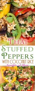Today I have a unique twist on the average stuffed pepper recipe-Thai Curry Stuffed Peppers-SO FLAVORFUL!