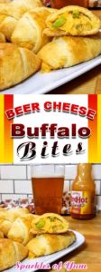 Beer Cheese Buffalo Bites - If your a fan of Buffalo Chicken, your going to fall in love with these little Beer Cheese Buffalo Bites wrapped in warm buttery crescent rolls perfect for football munching or TV binging.
