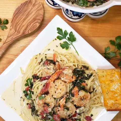 Garlic Butter Tuscan Shrimp in Creamy Wine Sauce