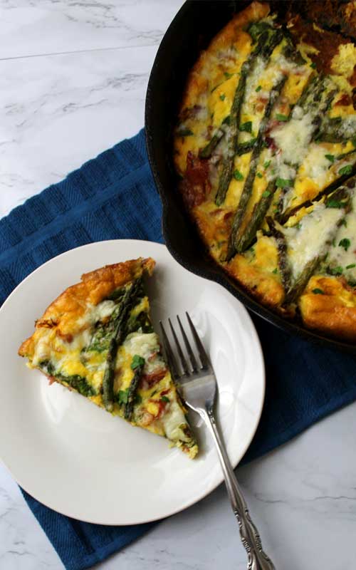 Asparagus and Prosciutto Frittata - Sparkles of Yum