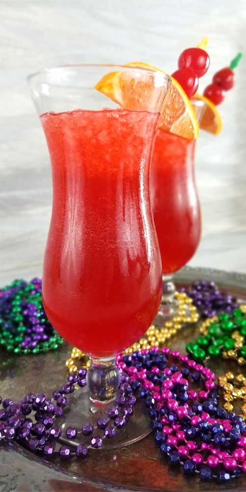 One of my all time favorite drinks, and it doesn't have to be Mardi Gras, is a good Classic Hurricane Cocktail. They're so pretty and taste so good we like to mix up a pitcher for BBQ season sometimes too.