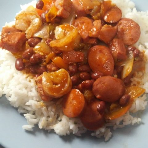 Jambalaya with Shrimp, Sausage & Ham