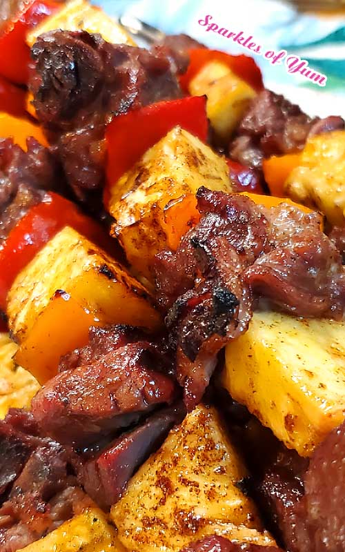 The grilled caramelized pineapple takes this dish over the top. These Brazilian Beef Kabobs with Pineapple and Peppers are very easy and so delish! Marinaded, smoky, and full of flavor goodness. Treat yourself this summer.