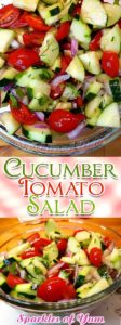 So simple, fresh, and healthy. This Cucumber Tomato Salad is the perfect side dish for anything summer!