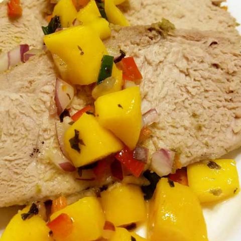 Jamaican Pork Tenderloin with Mango Habanero Salsa