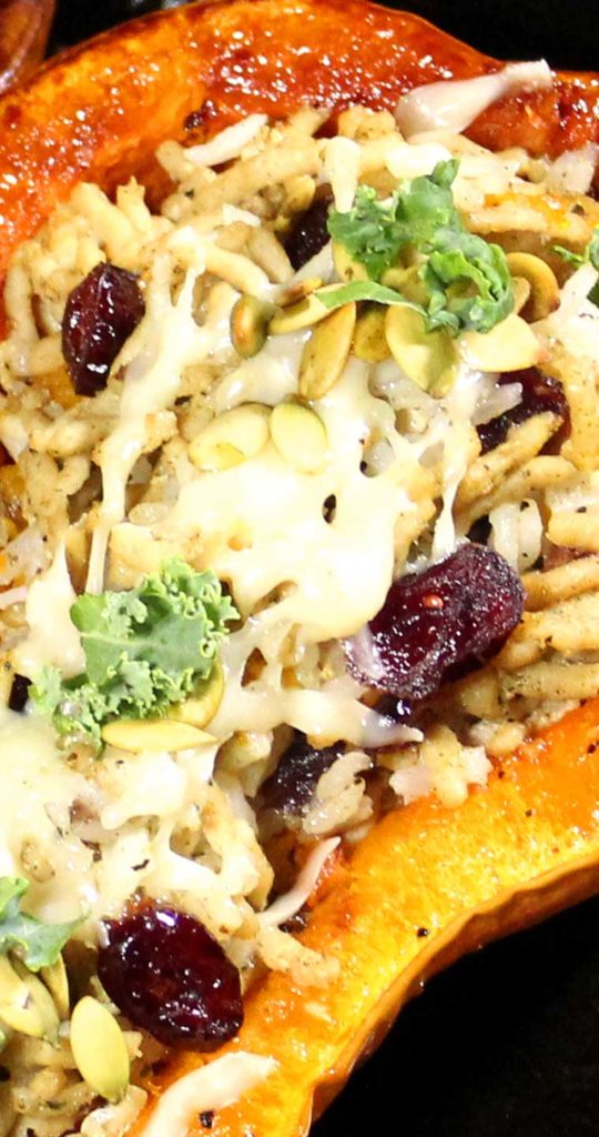 This Stuffed Butternut Squash with Chicken and Rice is a great healthy fall dinner. Delicious and easy to prepare with all the savory flavors of fall.