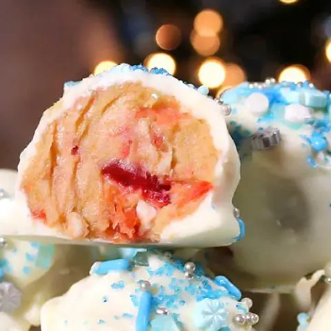 White Chocolate Cherry Cheesecake Truffles