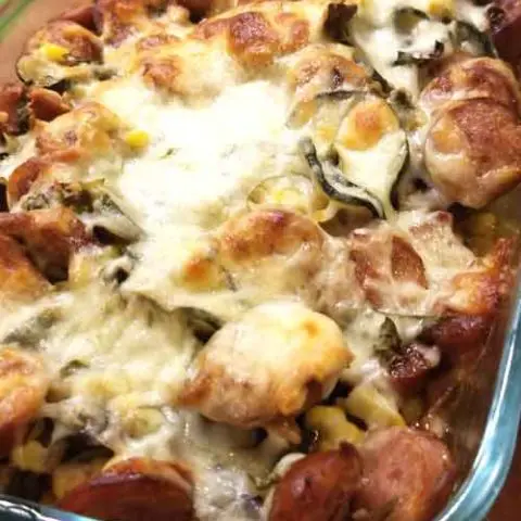 Sweet Corn, Zucchini, & Sausage Casserole