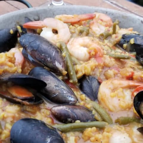 Skillet Grilled Seafood Paella