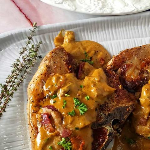 Bacon Gravy Smothered Pork Chops