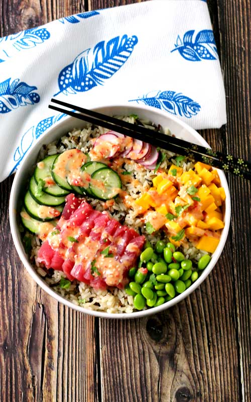 Hawaiian Poke Bowl Recipe with Spicy Aioli