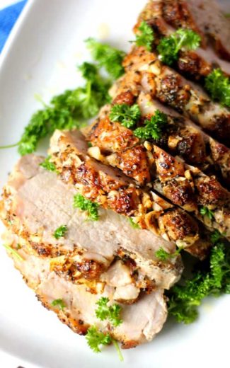 Garlic Butter Pork Loin Roast - Sparkles of Yum