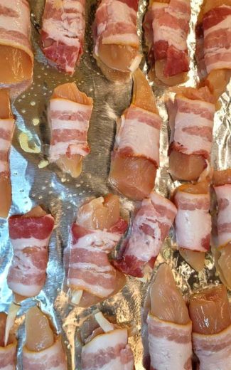 Keto Bacon Wrapped Buffalo Chicken Tenders - Sparkles of Yum