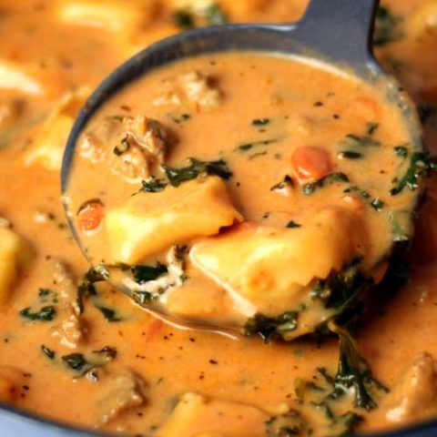 Creamy Sausage Tortellini Soup