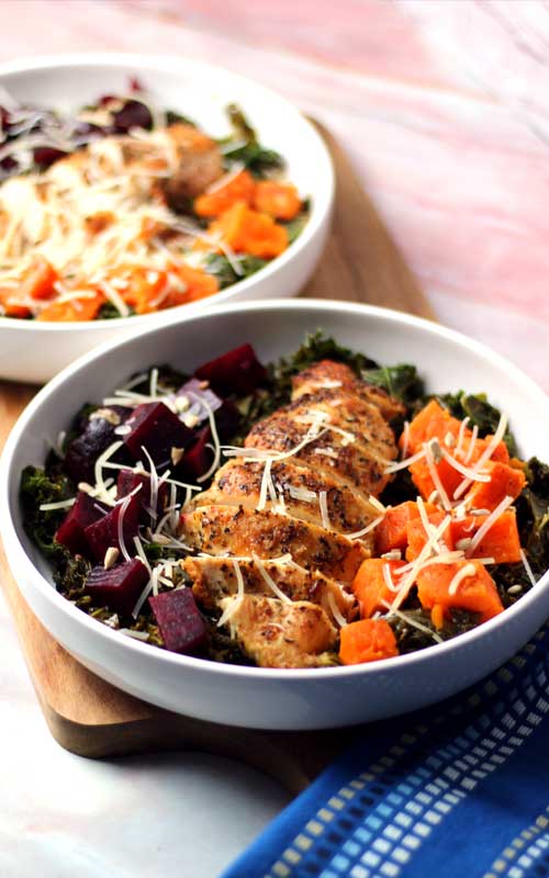 Chicken & Kale Salad with Roasted Vegetables