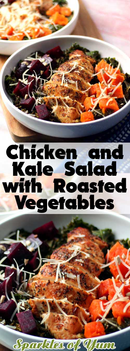 Chicken and Kale Salad with Roasted Vegetables